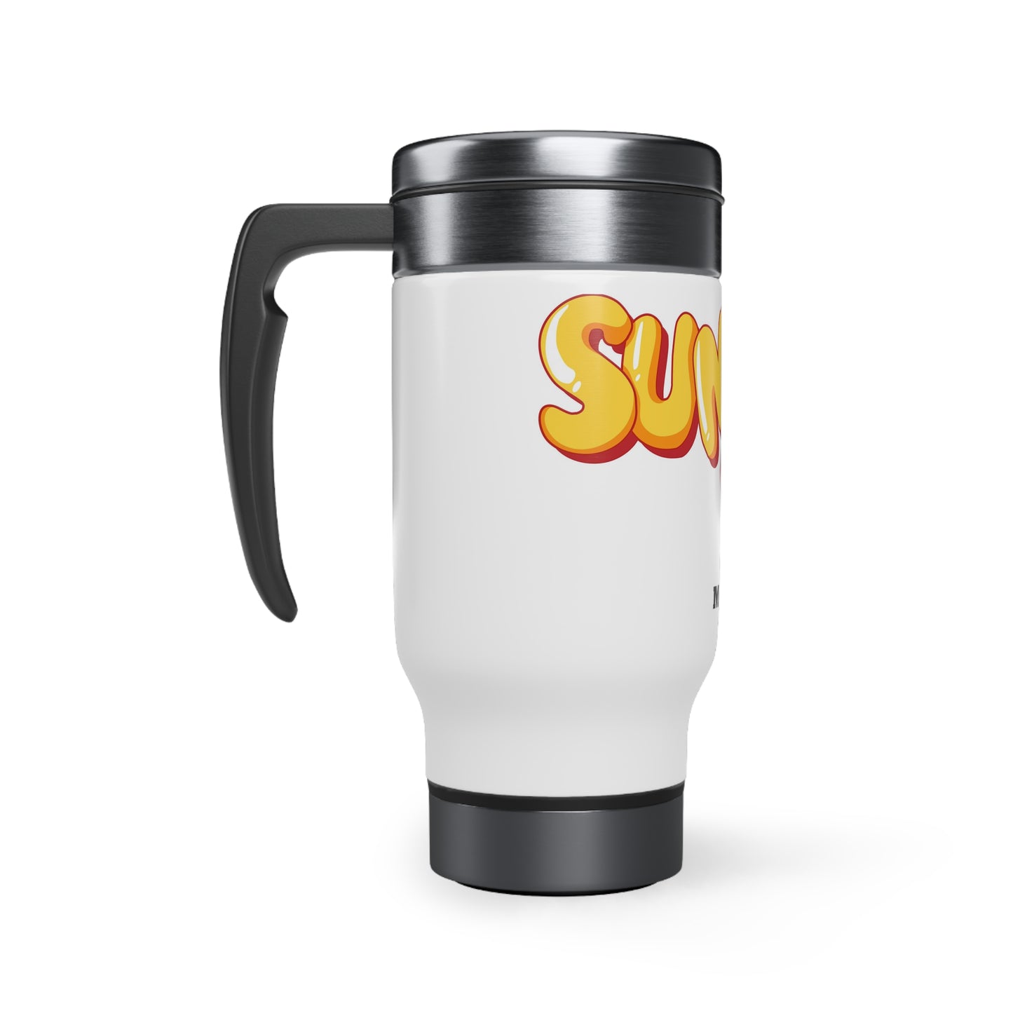 Summer time - Stainless Steel Travel Mug with Handle, 14oz