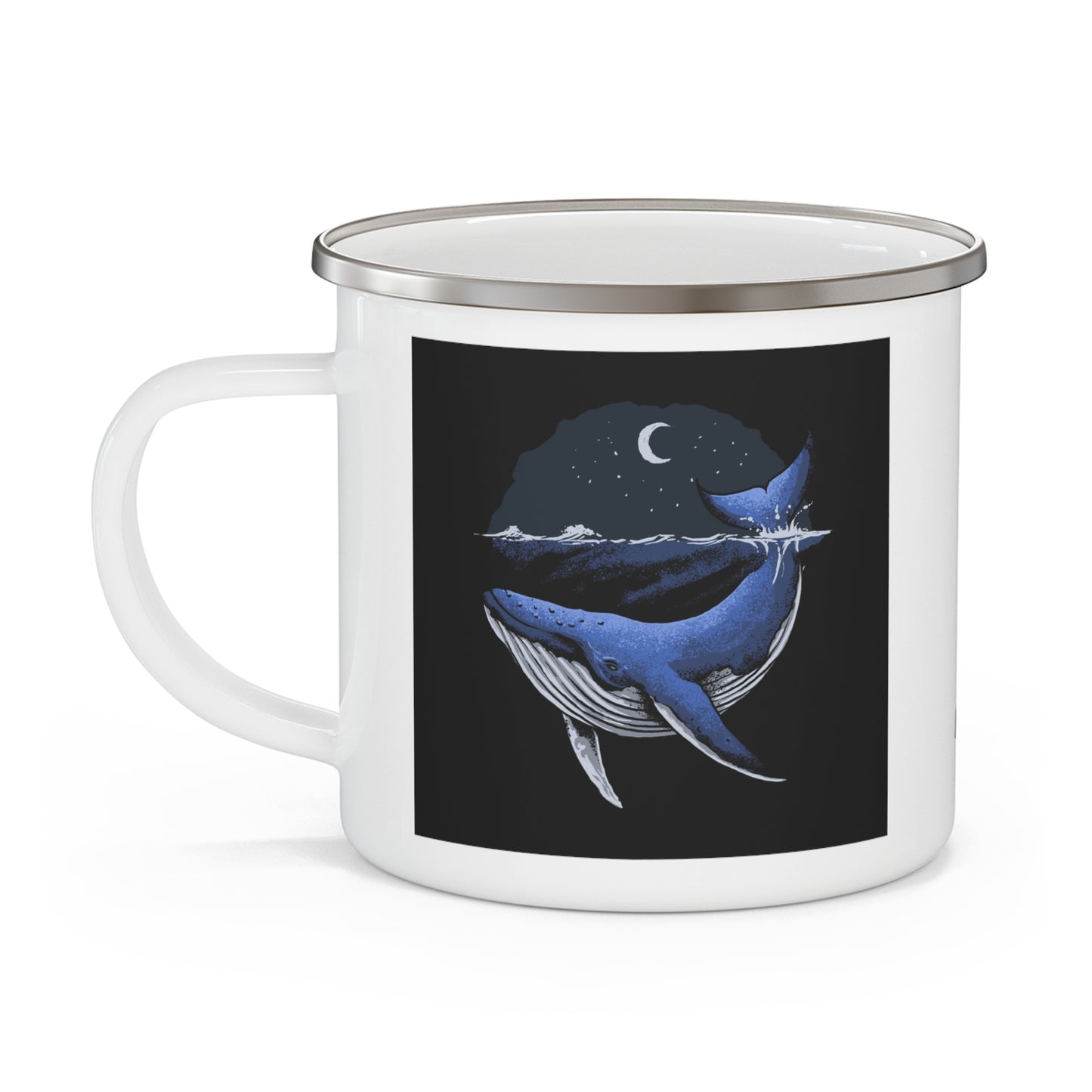 Whale at night - Enamel Camping Mug