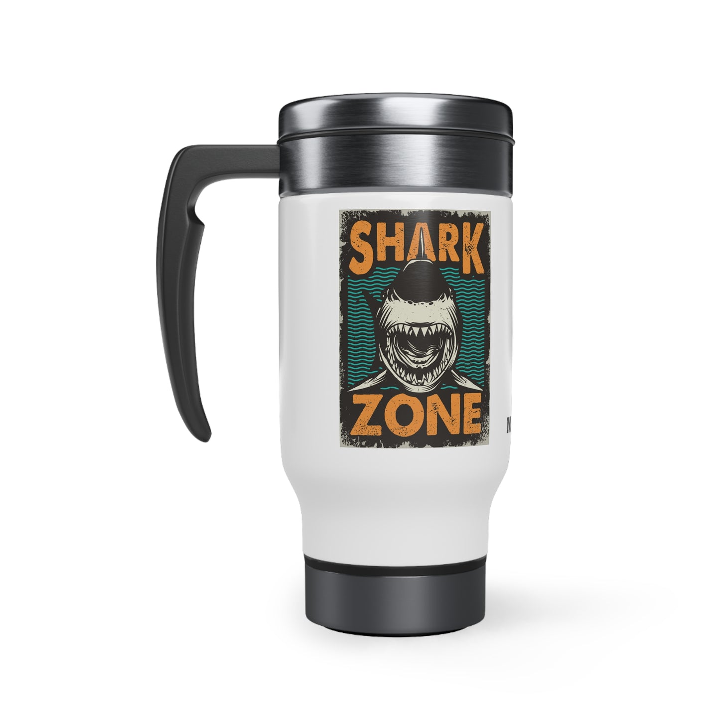 Shark zone - Stainless Steel Travel Mug with Handle, 14oz
