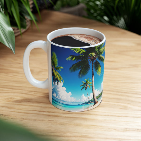 Maldives beach - Ceramic Mug 11oz