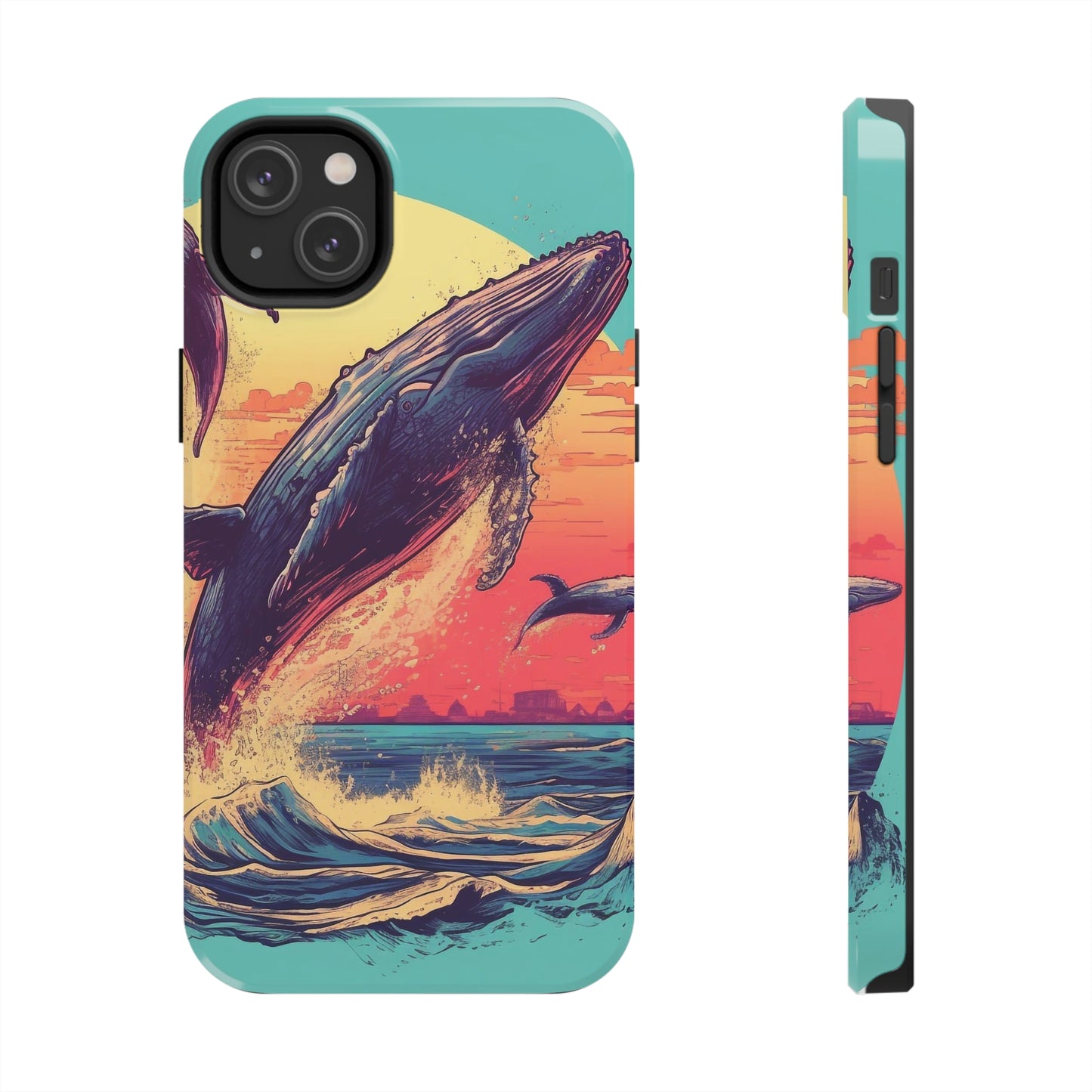 Whale at sunset - Tough Phone Cases