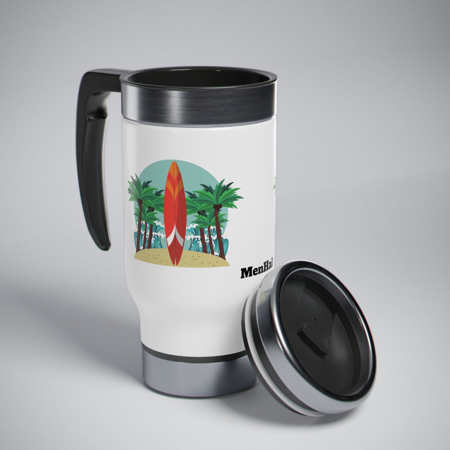 Beach - Stainless Steel Travel Mug with Handle, 14oz