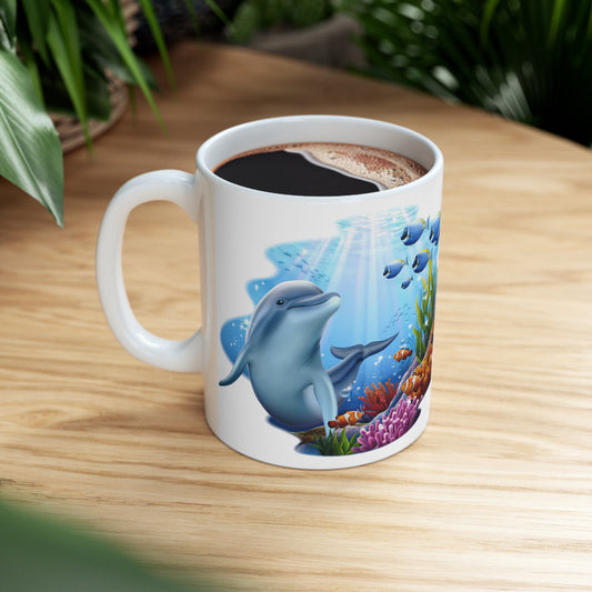 Underwater Dolphin - Ceramic Mug 11oz