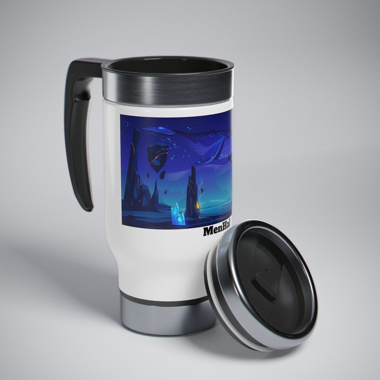Whale - Stainless Steel Travel Mug with Handle, 14oz